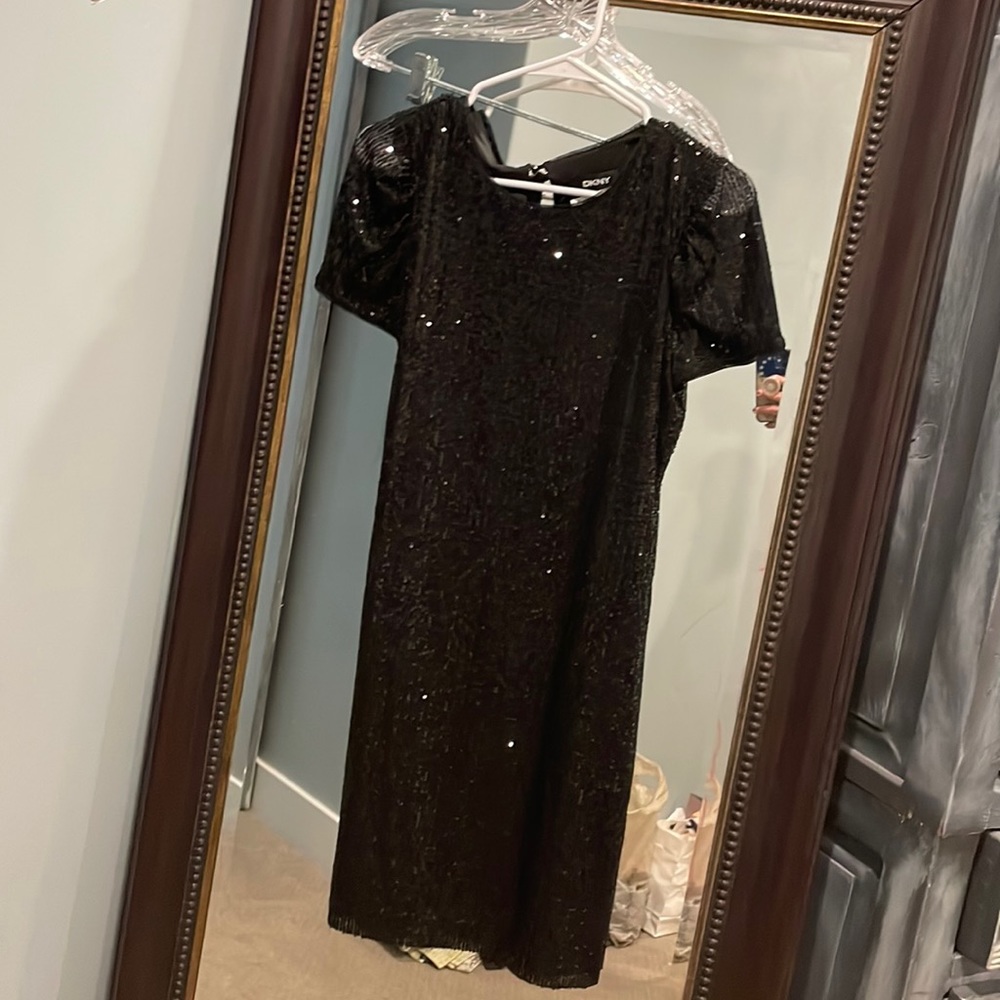 Black sequined DKNY dress size 4